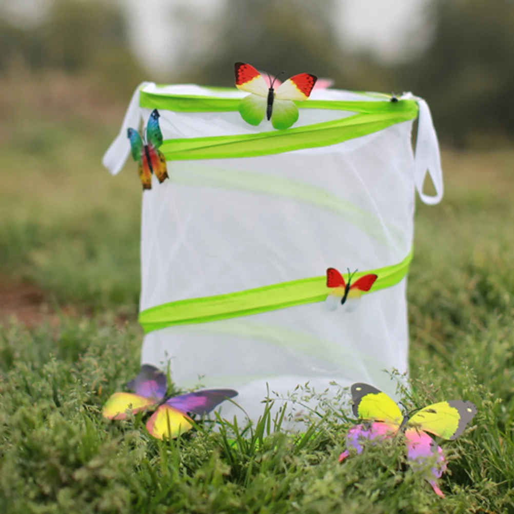 

PVC Portable Foldable Insect Habitat Cage Mesh Net Cage for Butterfly Mantis Bug Catching and Life Cycle Learning