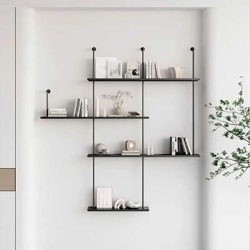 Storage shelf, wall-mounted shelf, bookshelf wall-mounted wine rack, display rack, metal wall-mounted storage multi-tier shelf