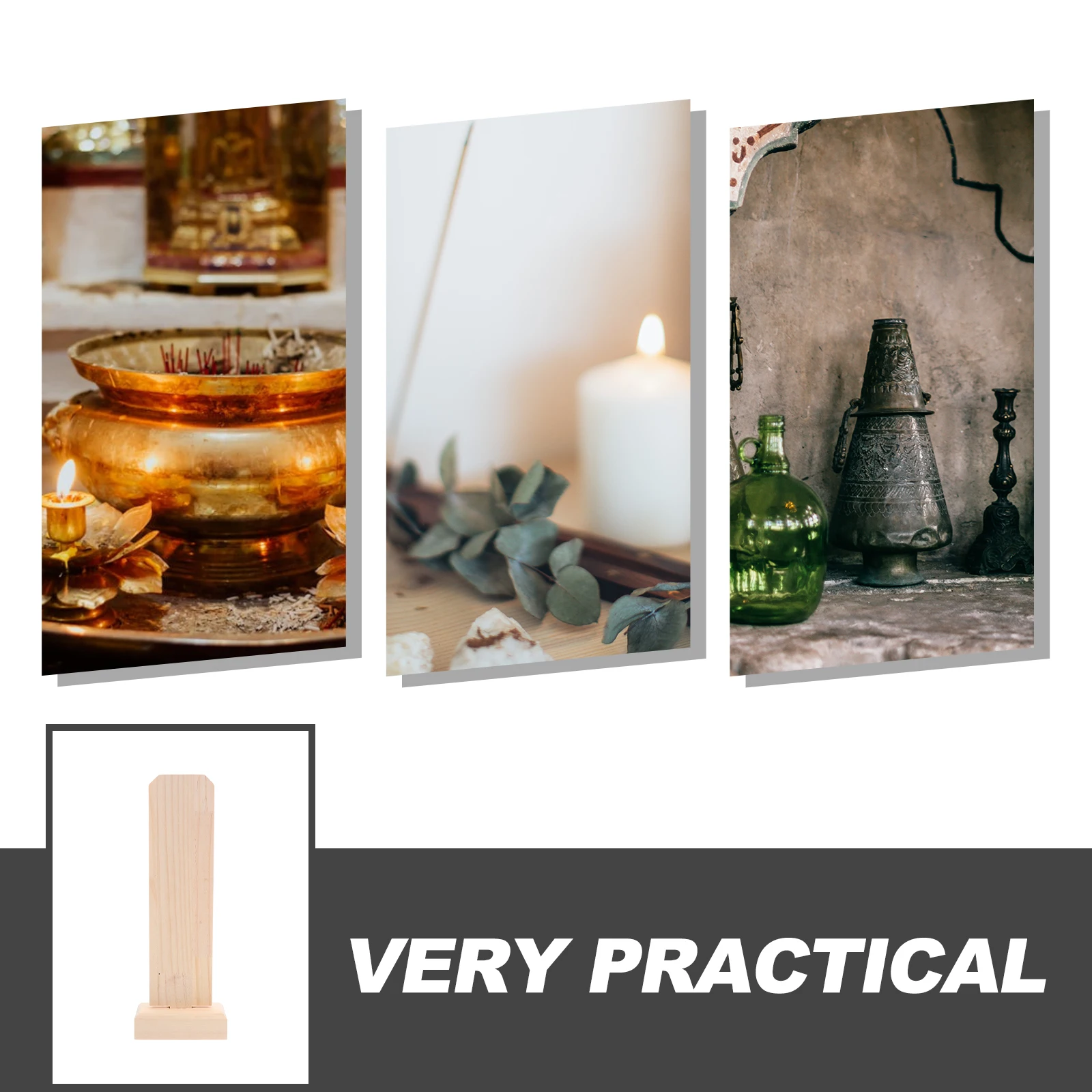 

1pcs Solid Wood Tablet Frame Wooden Temple Decor For Church Sacrificial Wooden Tablet Rituals Mourning Hall Worship Board