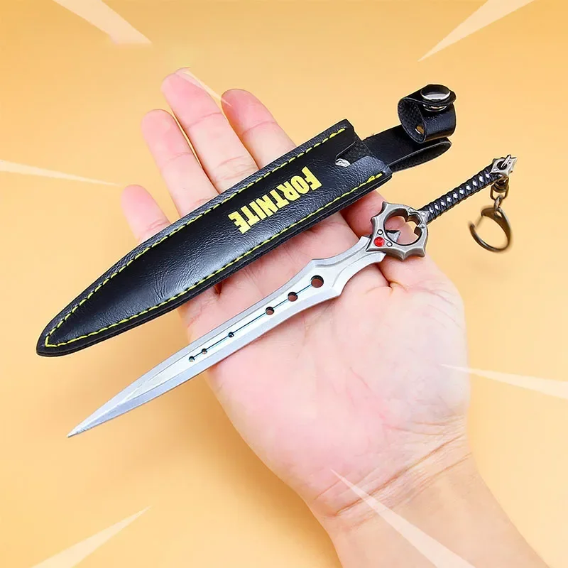 18cm Fortnite Game Peripherals Infinity Blade with Holsters Keychain All Metal Toy Sword Pendant Accessories Gift Children\'s Toy