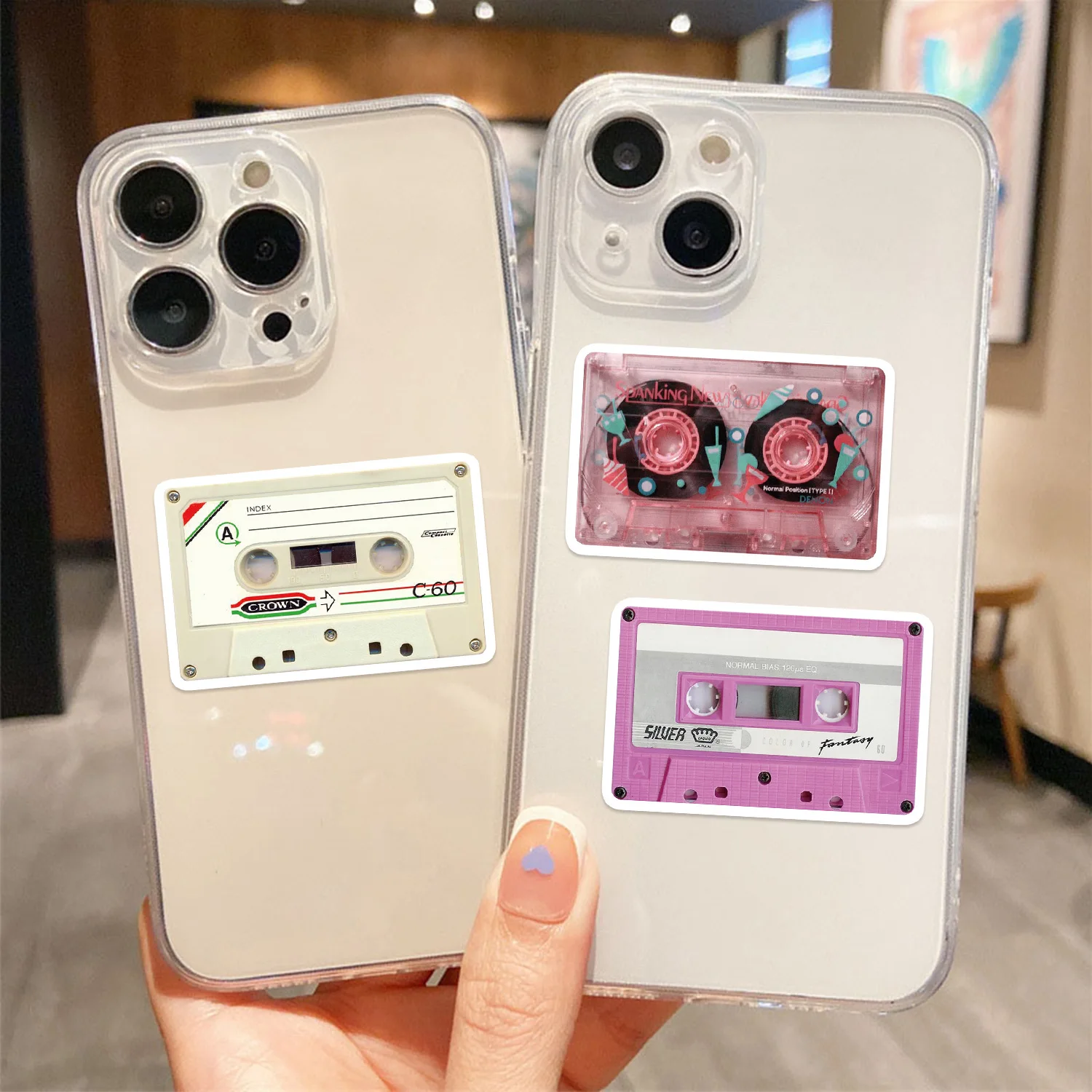 50 قطعة من ملصقات شريط الكاسيت الصغيرة الرجعية الإبداعية DIY الديكور لأجهزة الكمبيوتر المحمول كأس الهاتف الغيتار سكيت ملصقات الحنين #2