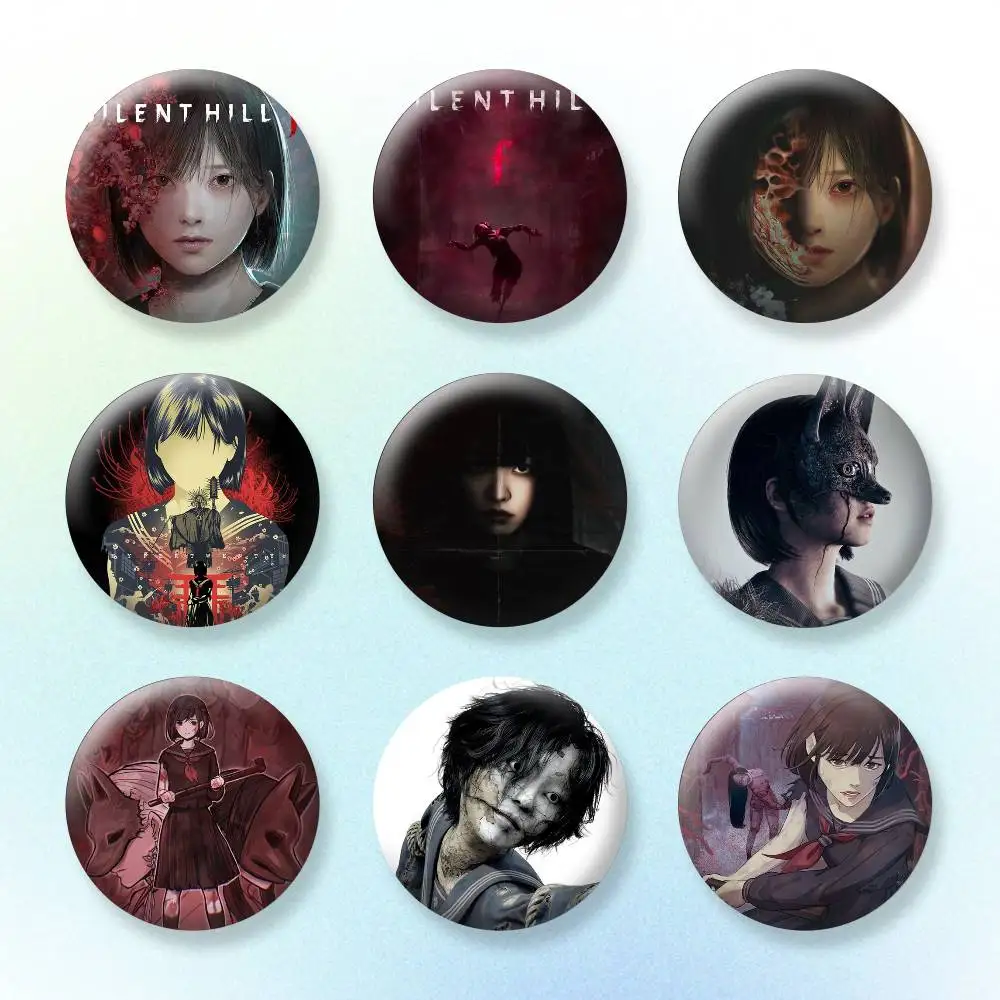 

Horror S-Silent H-Hill f Badges Creative Tinplate Button PinsBrooch Badge Clothes Backpack
