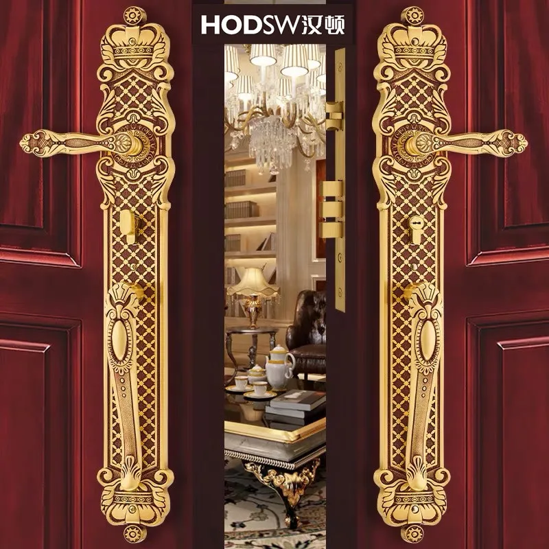 Folio door lock Indoor meeting room Double door Child and mother door American villa entrance door lock