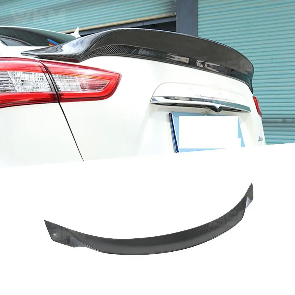

Carbon Fiber Rear Boot Spoiler Wings for Maserati Ghibli Q4 2014 2015 2016 2017 Car Racing Trunk Trim Sticker Bumper