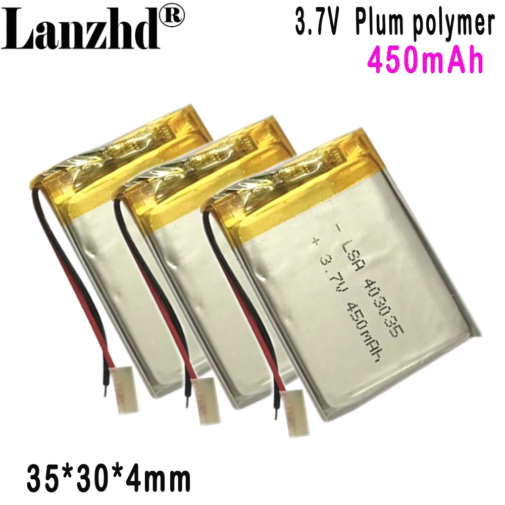 403035 polymer lithium battery 3.7V 400mAh For Bluetooth headset tablet humidifier battery wholesale