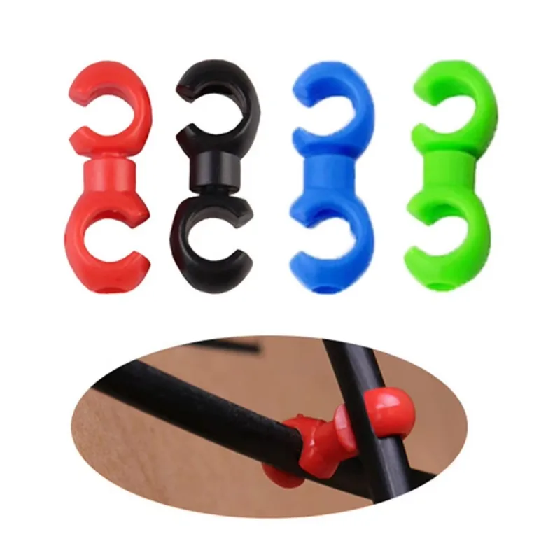 10pcs S Style Brake Cable Clips for Bicycle MTB Rotatable Line Hose Guide Line Hook Pipe Buckles Bike Accessories