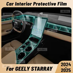 Anti-scratch Car Interior Center Console Media Dashboard Navigation TPU Protector Film For GEELY STARRAY 2024 2025
