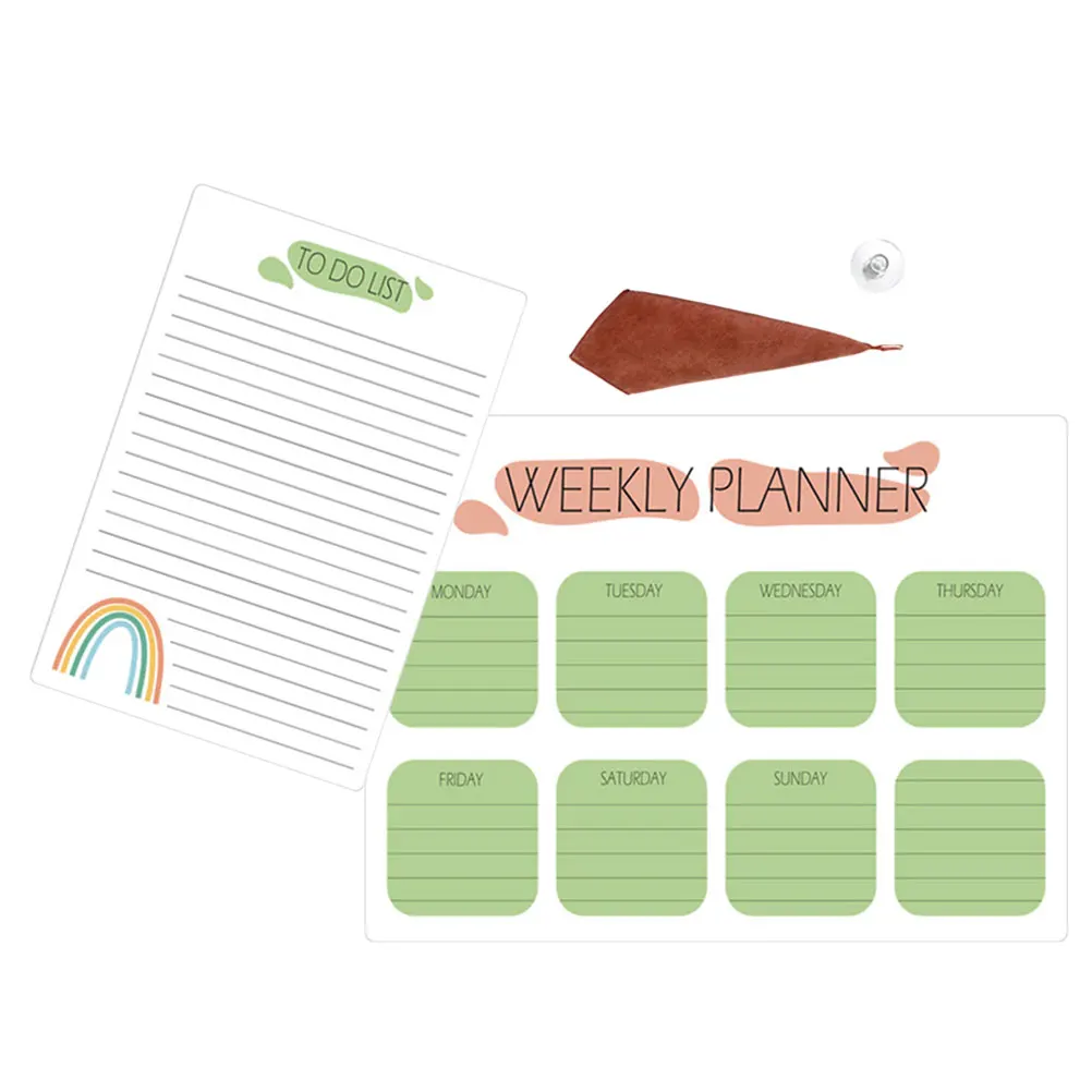 

1 set Magnetic Note Board Weekly Planner Dry Erase Reusable Plastic Clear Fridge Board Wall Mount Easy Schedule Plan