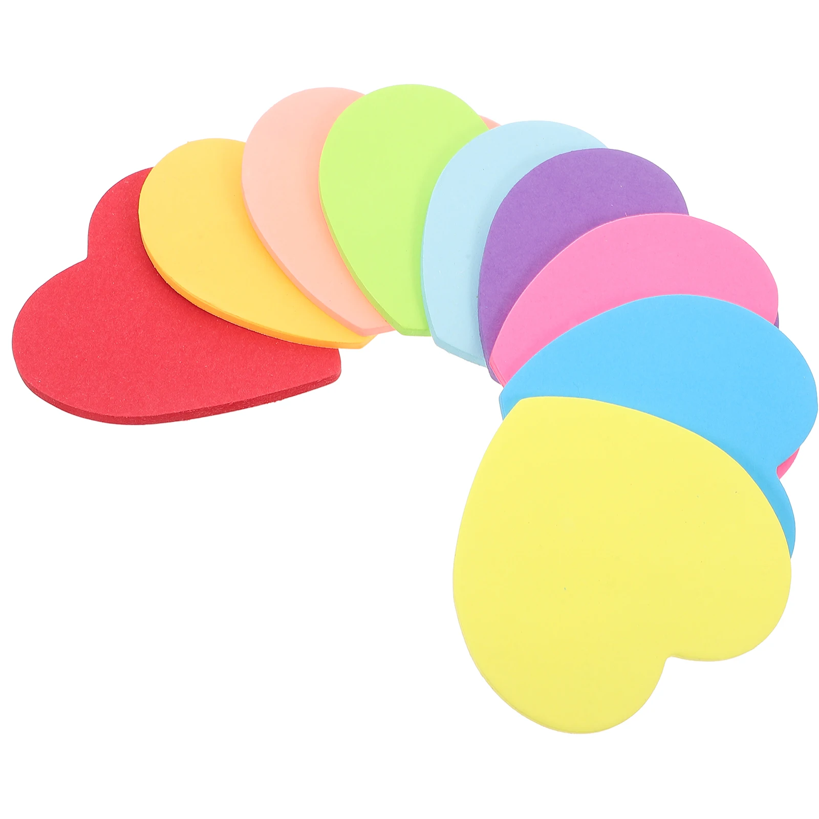 

Heart Shaped Self-Adhesive Memo Pads Compact Portable Note Stickers for School Office Home Use Reusable