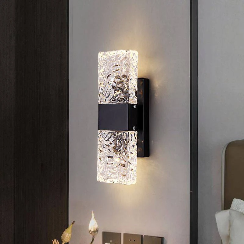 Light Luxury Crystal Wall Lamp Living Room Background Bedroom Bedside Light Minimalist Corridor Staircase Water Ripple Wall Lamp
