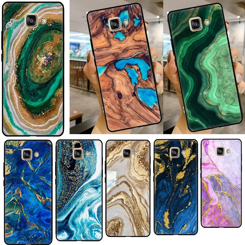 Resin WOOD Marble colorful Case Cover For Samsung A6 A7 A8 A9 J8 2018 A3 A5 J1 2016 J3 J5 J7 2017 J6 J4 Plus Case