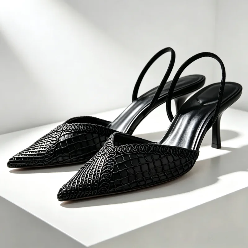 Women Shoes Brands - Mesh Woven Heeled Sandals Women Sexy