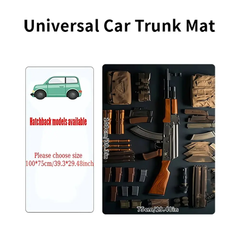 1pcs Gun Kit Print Car Trunk Mat Universal Durable Cargo Liner Easy Clean All-Season Auto Liner Interior Accessories For SUVs view 6