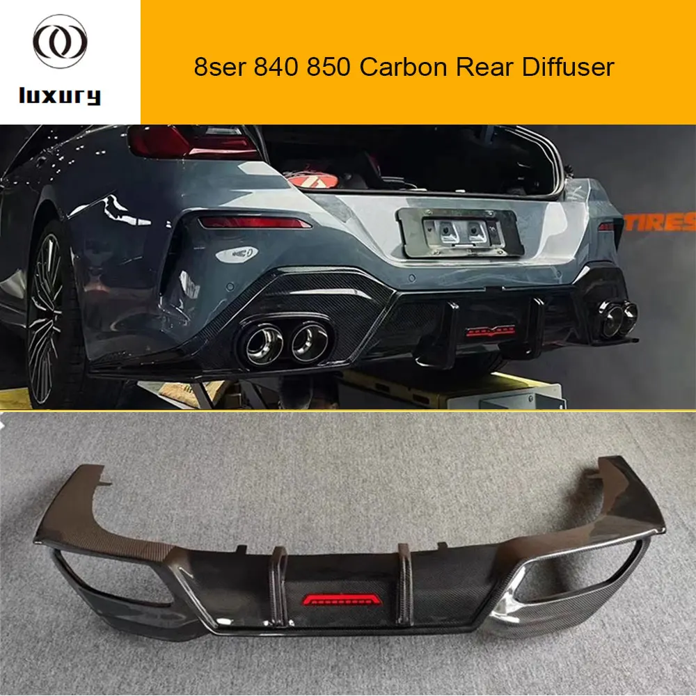 840i 850i Carbon Fiber Rear Bumper Splitter Diffuser for BMW G14 G15 G16 840 850 M Sports 2019up TK Style