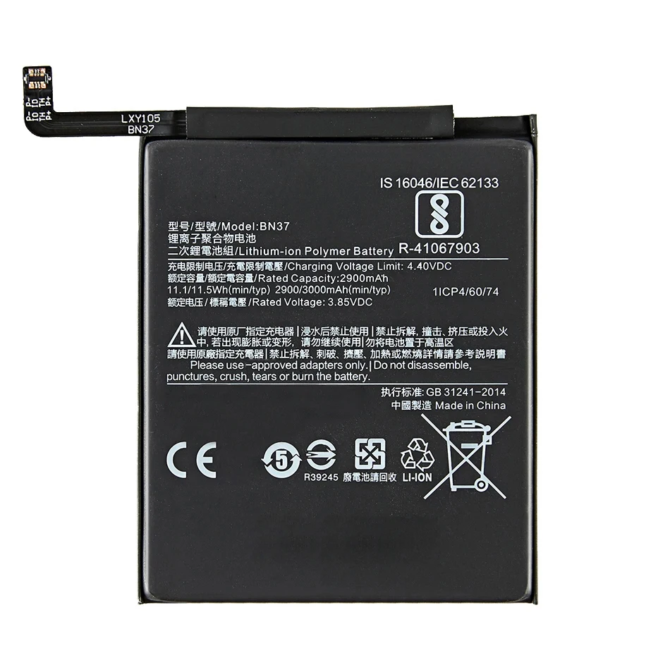 Batteria BN37 3000Mah Xiaomi Redmi 6 6A per Redmi6 Batteria sostitutiva per telefono di alta qualità