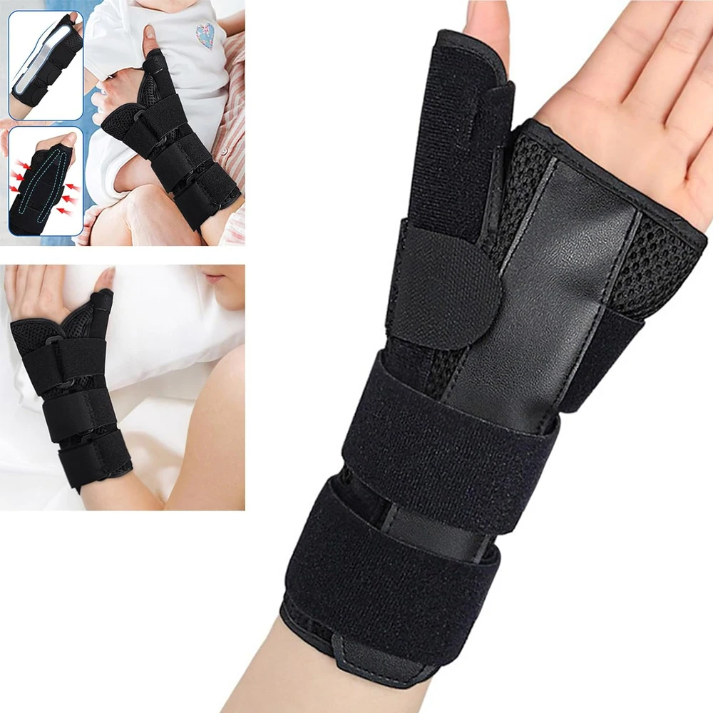 1 Stück Karpaltunnel-Handgelenkstütze mit Daumenstütze, verstellbare Nacht-Daumen-Spica-Schiene Hand, Handgelenkschutz-Stabilisator für Arthritis – Detail 1