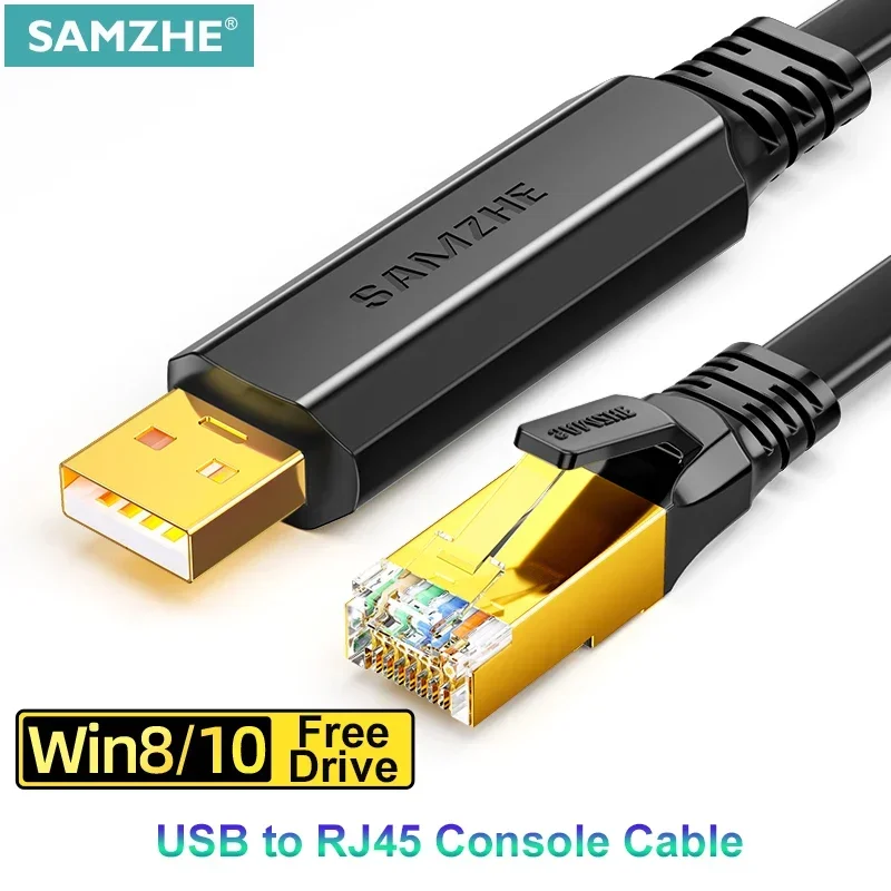 SAMZHE RS232 Serial Adapter USB To RJ45 Console Cable Converter Modem for  Router  USB RJ 45 8P8C Converter USB Console Cable