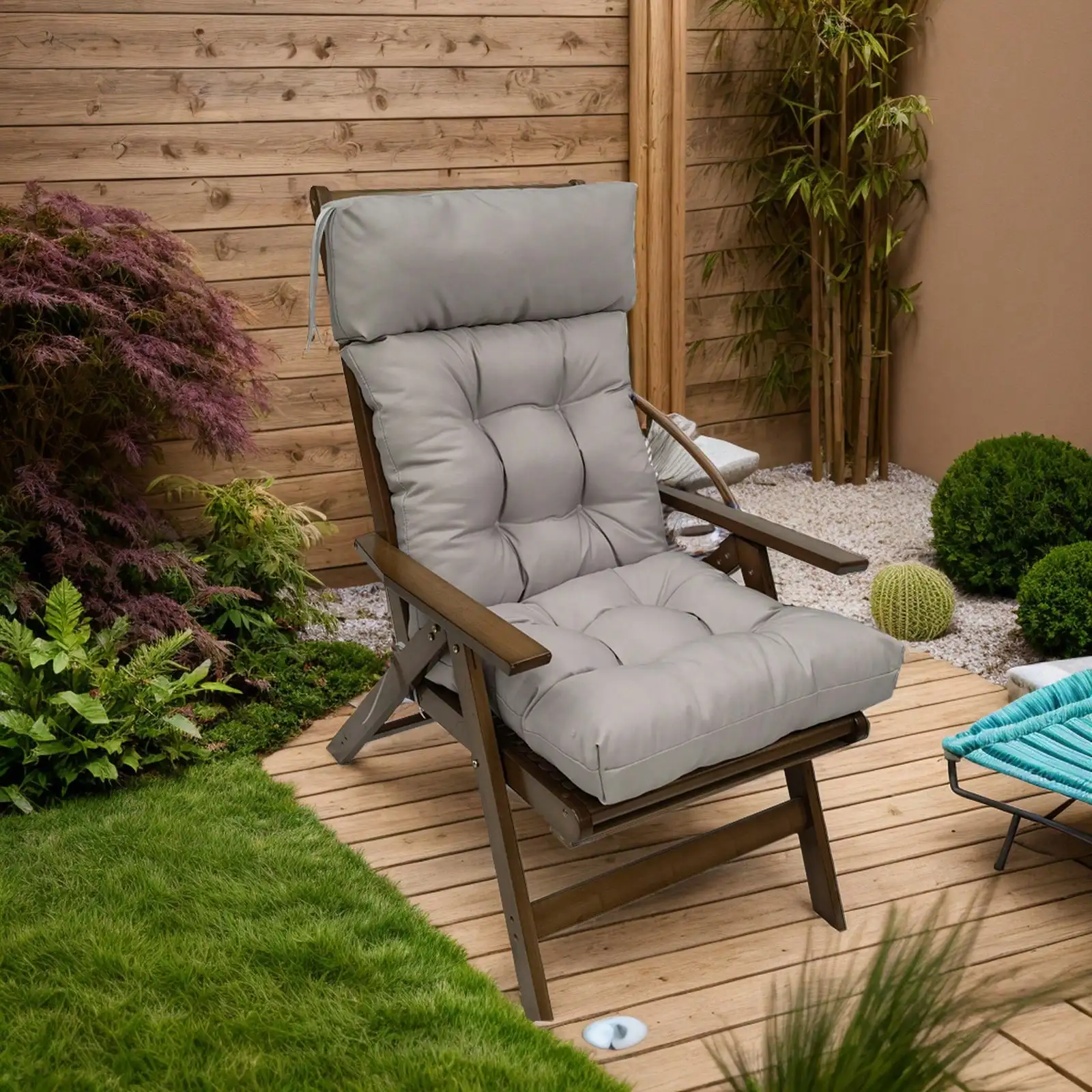 

Подушки для уличных стульев с подушкой для головы - Устойчивые к УФ-излучению подушки для сидений с высокой спинкой для стульев Adirondack, прочные и долговечные.