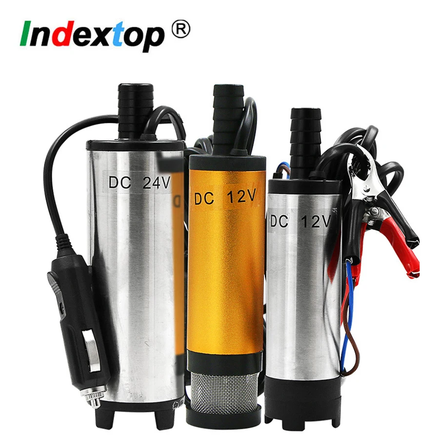 Car Electric Submersible Oil Pump 12V 24VDC For Pumping Diesel Oil Water Submersible Aluminum Alloy Shell Fuel Transfer Pump