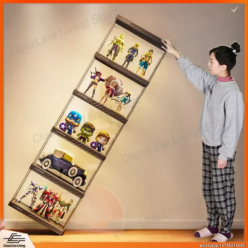 Detachable Display Cabinet for Action Figures Toys Storage Transparent Showcase Case for Lego Gundam Models Home Collection - view 5