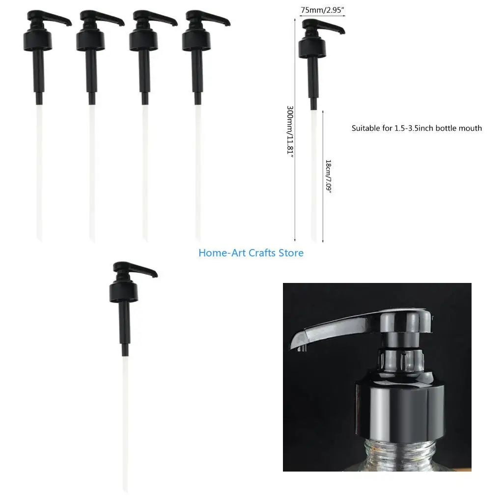 Y3NA 4 Pieces Coffee Dispenser Syrup Pump Black Liquid Dispenser Plastic Material for Monin Syrup Juice Bottle Dispenser Pump
