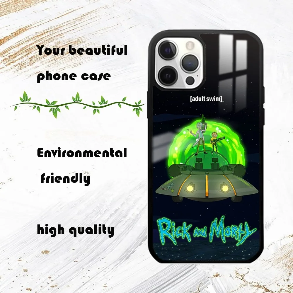 Funny R-RiCks & MorTiES-S Phone Case For iPhone 16 15 14 13 12 11 Pro Max Plus Mini PC Fashion mirror phone case