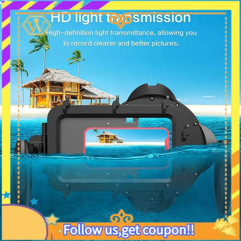 Handheld Diving Housing Case For Dome 4.5-7.0 Inch Phone Universal Smartphone HD Light Transmission Filter Waterproof Durable