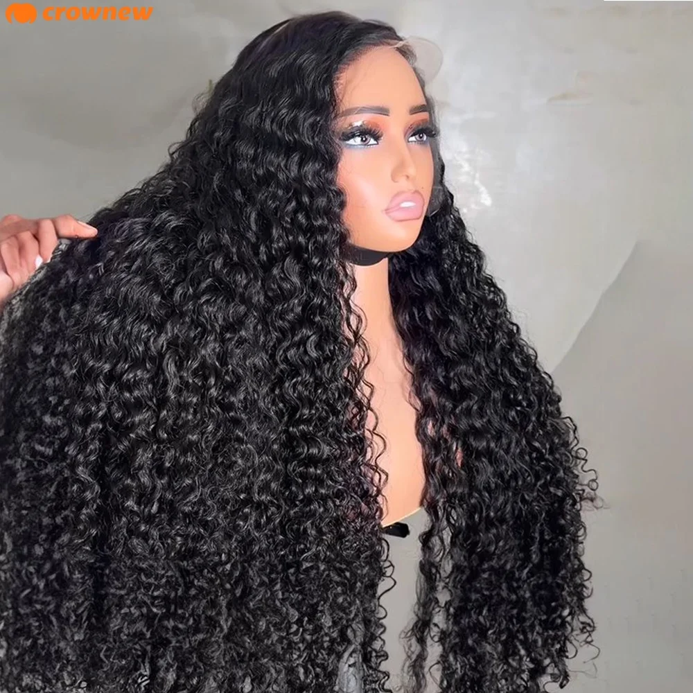 Парик из кудрявых волос 13X4 13x6 HD Парик из натуральных волос на кружеве Парики из натуральных волос Предварительно выщипанные бесклеевые глубокие вьющиеся парики 100% настоящий парик из человеческих волос