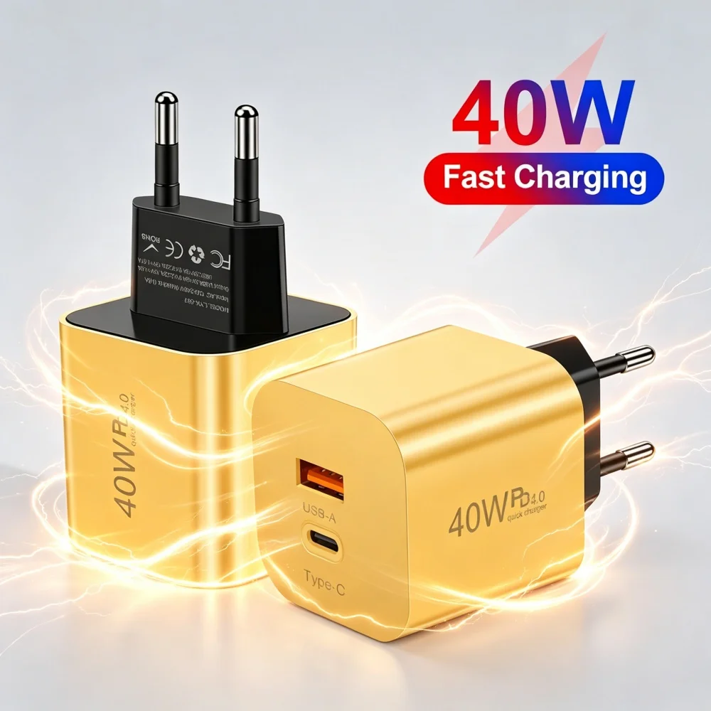 40W PD USB C Fast Wall Charger Quick Charge 4.0 Type C Power Adapter EU US UK High Speed Charging Block For iPhone Huawei Xiaomi
