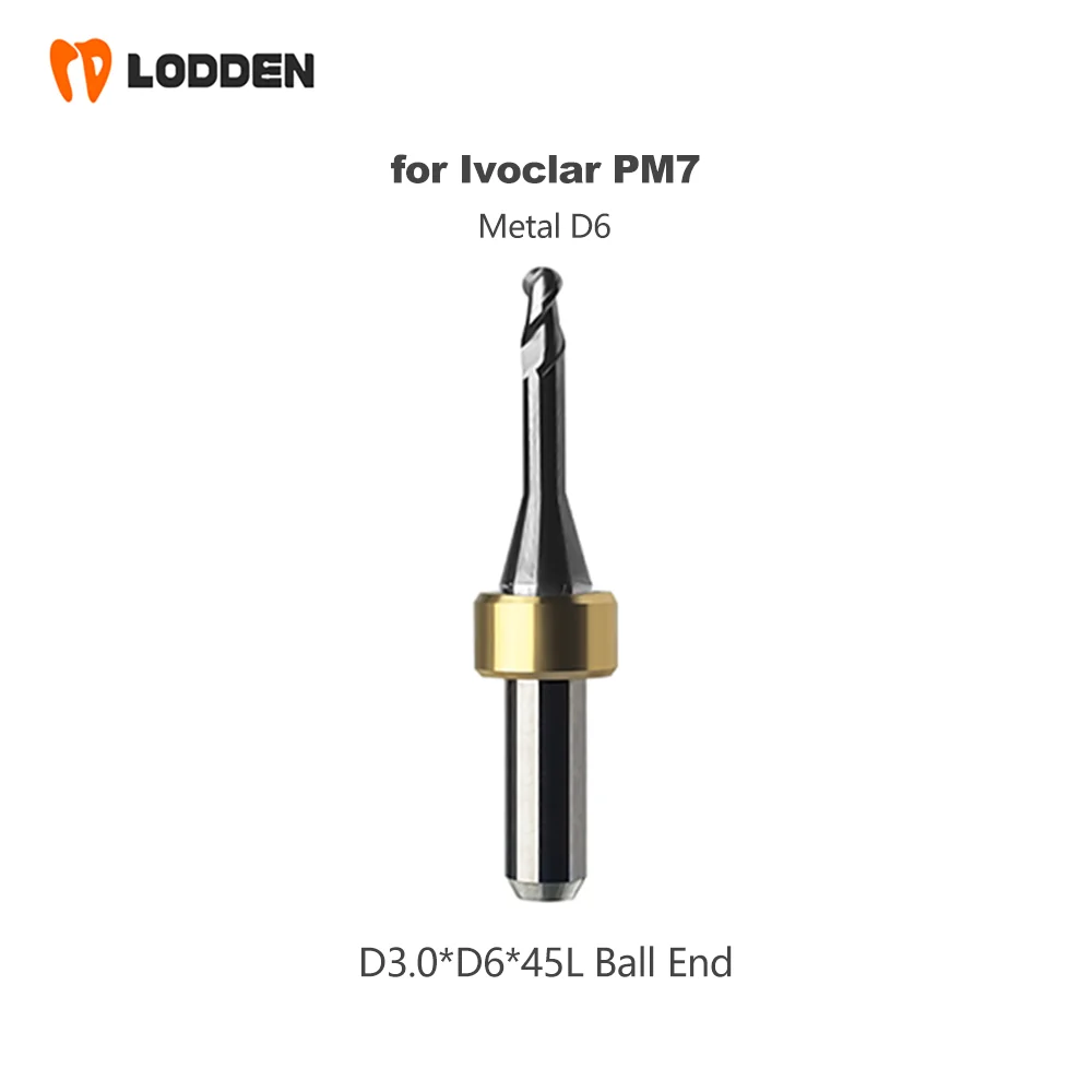 for Ivoclar PM7 Metal Milling Burs Dental Material Ball End Grinding Drills D6* 3.0/2.0/1.5/1.0/0.6 Milling Machine Tools