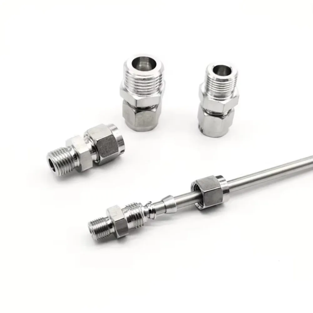 Double Ferrule Compression Fitting Male Connector SS304 6mm 8mm 10mm 12mm Tube OD x 1/8