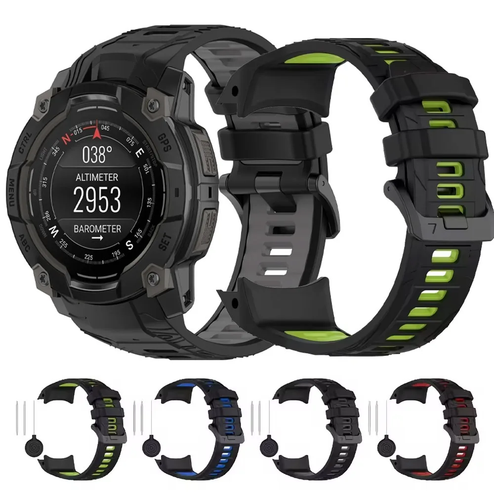 Silicone Watch Strap for Garmin Instinct 3 SOLAR 45mm 50mm Band for Garmin Instinct 3 Crossover AMOLED 50mm 45mm  Correa