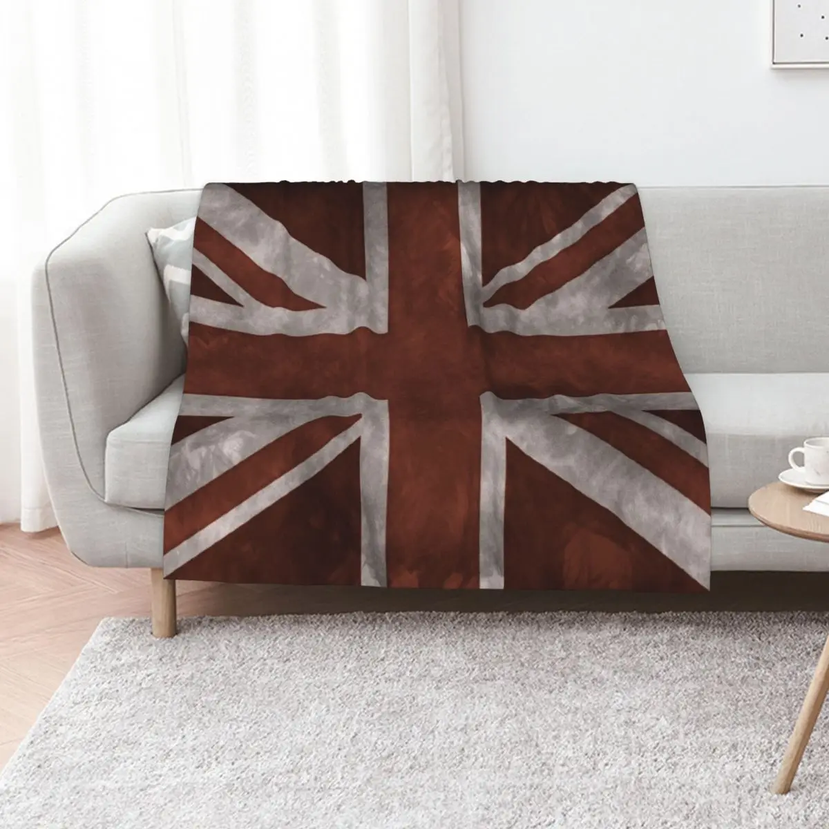 Red Distressed Union Jack Throw Blanket Thins Warm cosplay anime Cute Plaid Heavy Multi-Purpose Blankets