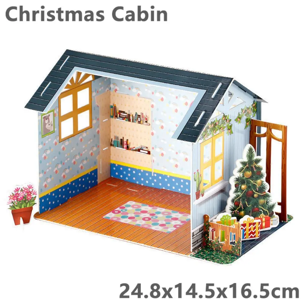 Maison de course l'inventaire 3D pour filles, bricolage, cabine de Noël, ferme, mini meubles, puzzle, villa, cadeau créatif, maison de jeu jouet, modèle à assembler