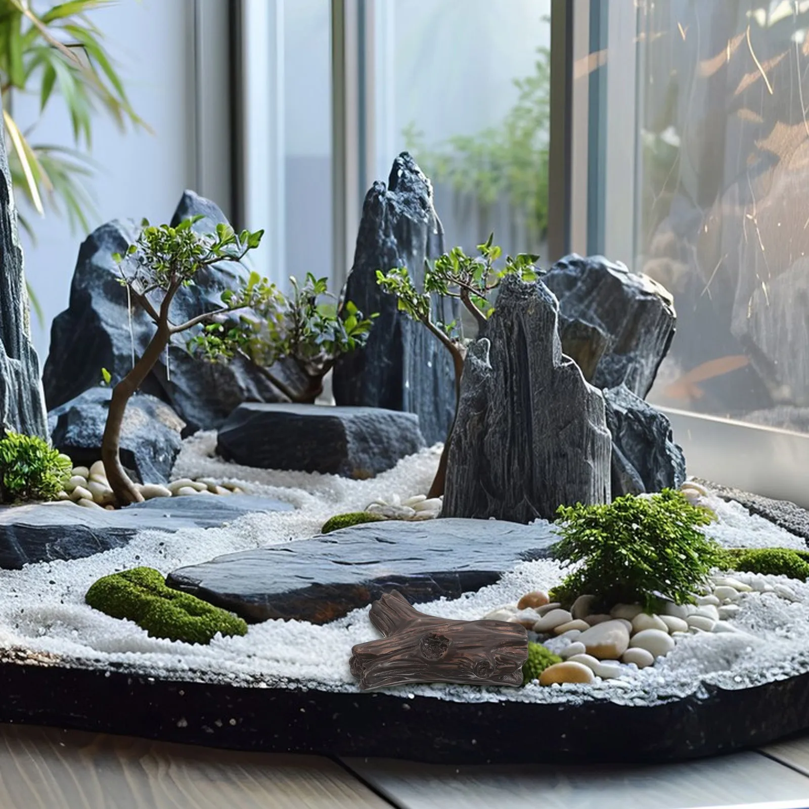 10 pz Micro Paesaggio Ornamenti Resina Ceppo di Albero Decor Per Fai Da Te Treno In Miniatura Set Fata Giardino Terrario Tavolo di Sabbia Casa Delle Bambole