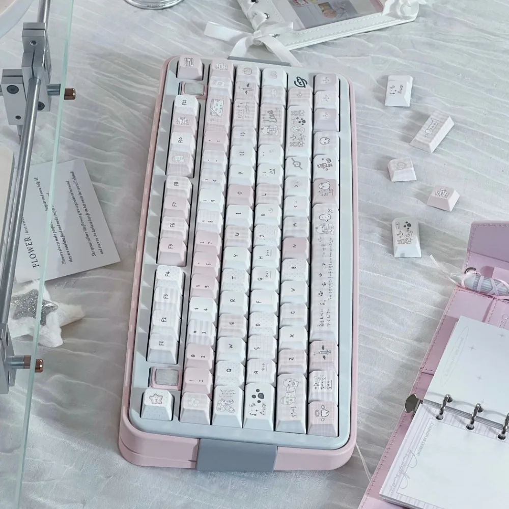 Sleepwalking Syndrome Keycap Set PBT Cherry Profile Compatible 60 68 87 Layout Sublimation MX Mechanical Keyboard Keycaps Gift