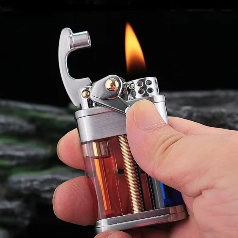 ZORRO Various Selection Transparent Oil Tank Kerosene Lighter Small Portable Creative Retro Grinding Wheel Lighter