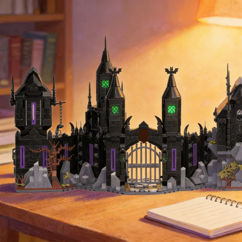 

2272 деталей MOC Замок Фэнтези Эра Некрополь, конструктор, сборная модель, игрушка для самостоятельной сборки, рождественский подарок, креативная идея