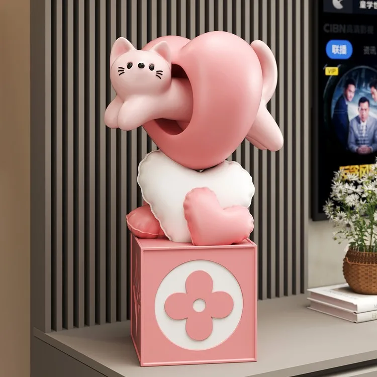 *Re Love Cat Ornament Gift, Bedroom Decoration, TV Cabinet Decoration, Birthday Gift.~