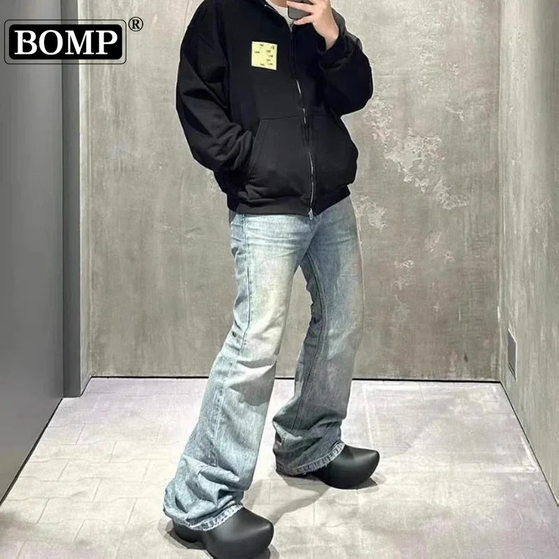 

[BOMP] Spring/Summer Paris B Celebrity Fashion Versatile Light Blue Micro La Jeans Men's Straight Pants