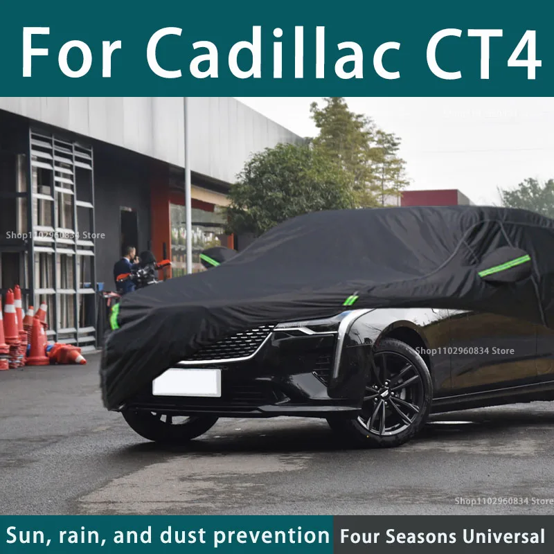 

For Cadillac CT4 210T Full Car Covers Outdoor Uv Sun Protection Dust Rain Snow Protective Car Cover Auto Black Cover