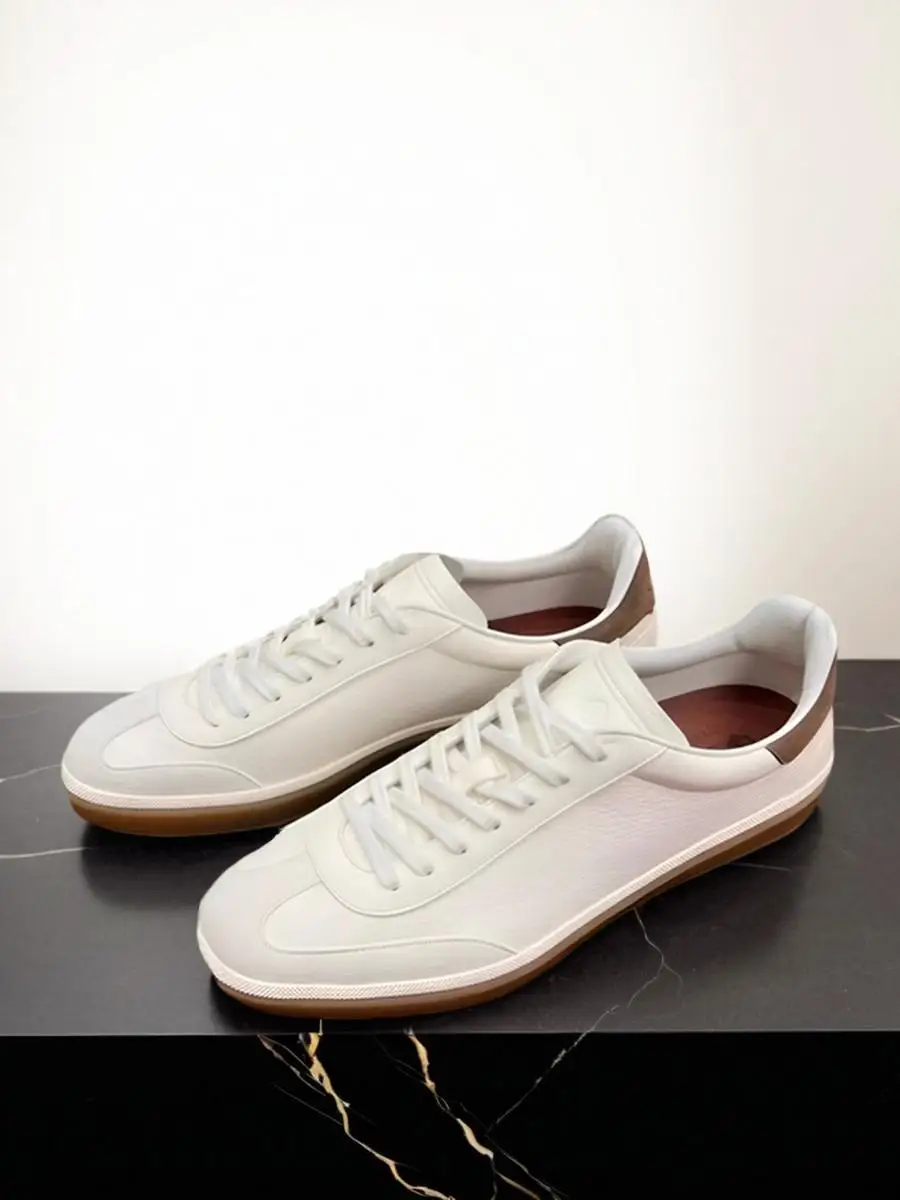 

New 2024 Men's Casual Leather oes Vintage German Training Sneakers Color Blo Soft Bot Real Leather Sports Plimsolls