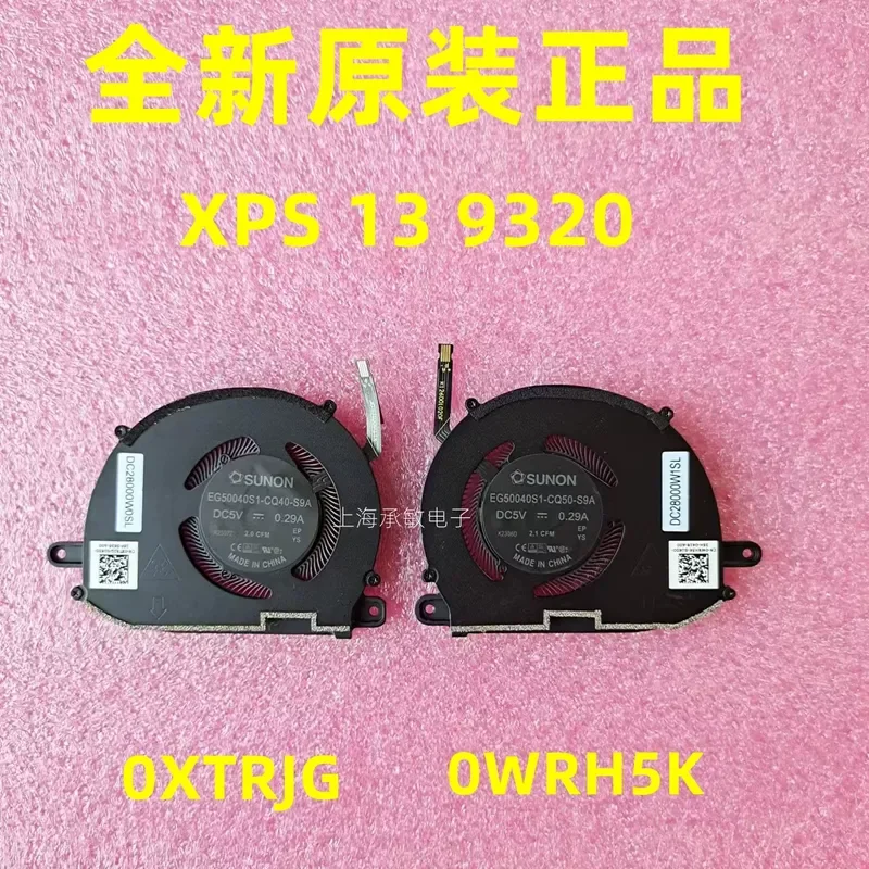 for Dell XPS 13 PLUS 9320 P151G CPU Cooling Fan 0XTRJG 0WRH5K New Original Laptop Internal Heatsink Cooler Replacement Part