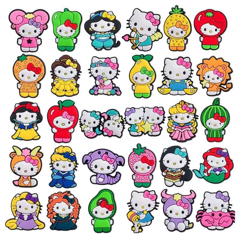 Mesuca Cartoon Shoe Charms PVC Kawaii Kitty Shoe Decorations for Girls Waterproof Shoe Perfect for Gifts and Party Favors