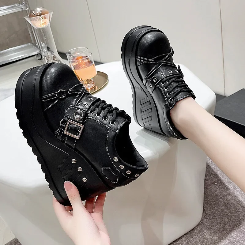 Punk Gothic Pumps Women 2024 New Thick Sole Brand Platform Mary Jane Shoes Wedge High Heels Party Cosplay Designer Lolita Shoes