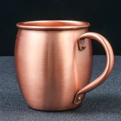 530ML 100% Pure Copper Mug Moscow Mule Mug Drum Cup Cocktail Cup Pure Copper Mug Restaurant Bar Cold Drink Cup