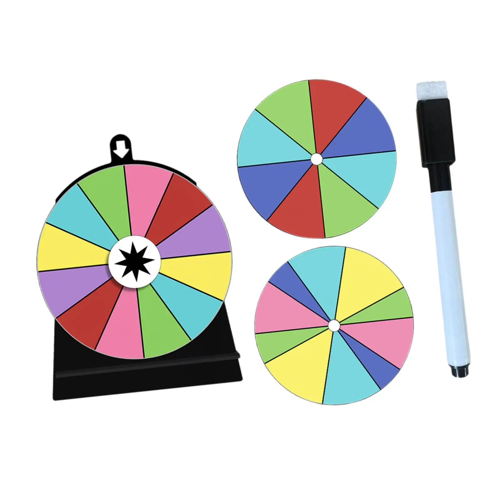 Color Rotating Wheel Fortune Wheel with Base Stand Roulette Wheel Drinking Game for Adults for Pub Shops Carnival Trading Show