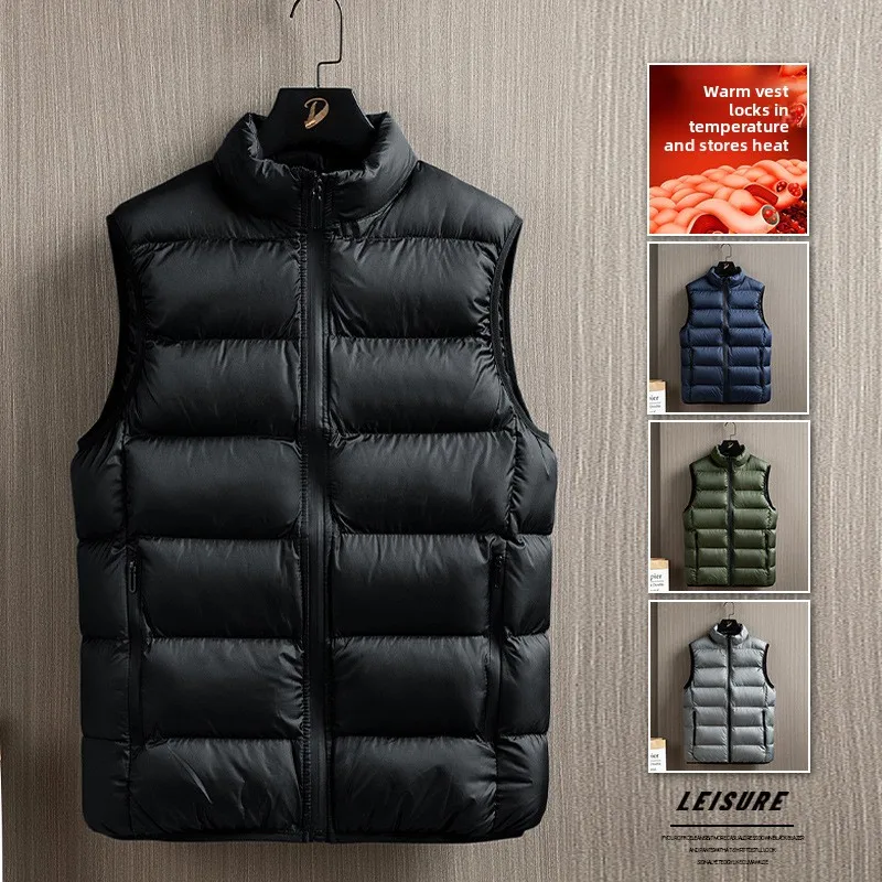 

MEN Warm Down Vest Autumn Winter Down cotton Men's Outerwear Clothing Hooded Jacket Vests M-7XL
