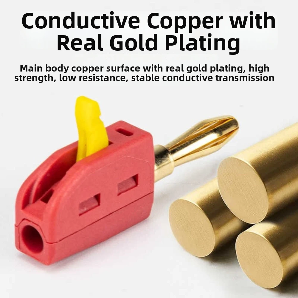 1/10pcs 4mm Diameter Banana Plug Connector 32A Rating No Weld Required Quick Connect Banana Plug Solderless Design