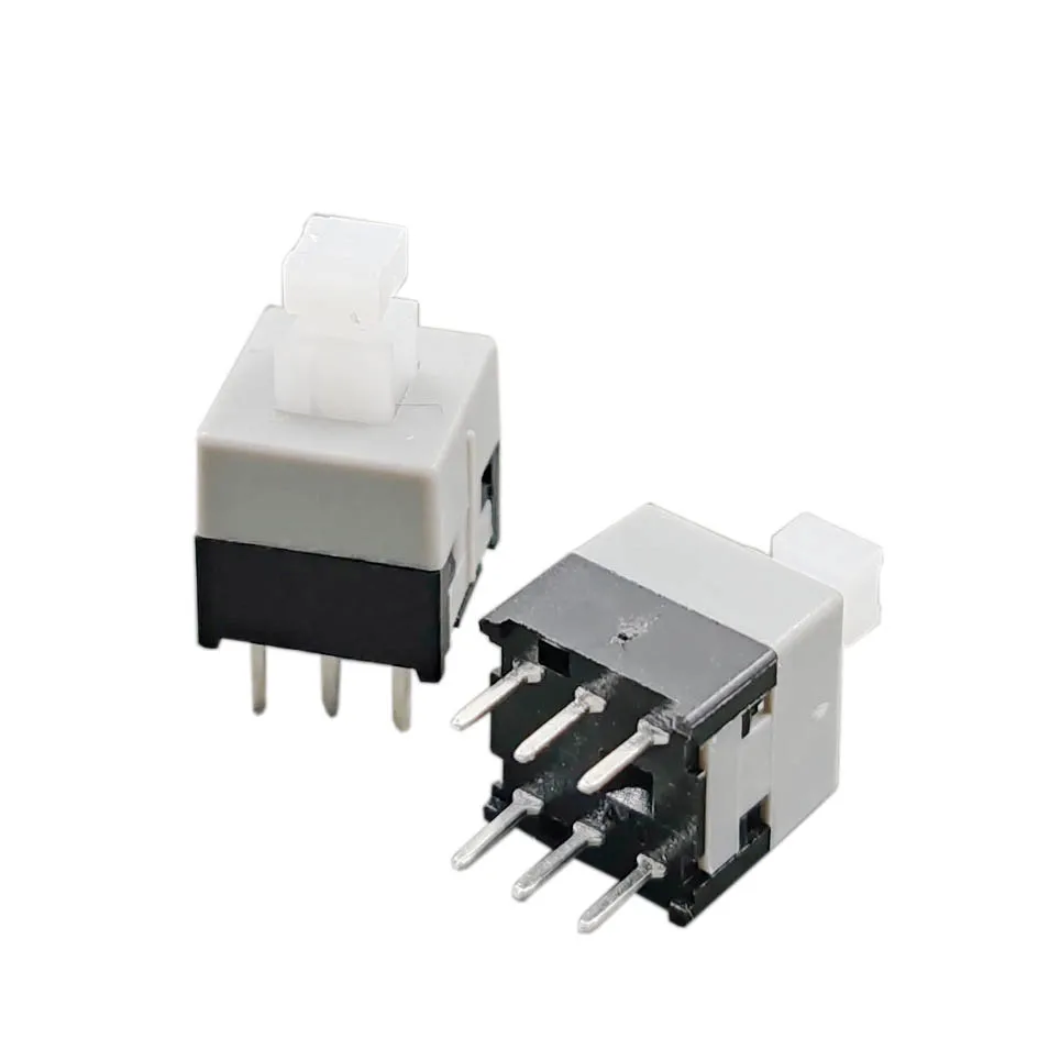 8.5*8.5MM Self-Locking Switch Square Head 3.3X3.3 Double-Row 6 Feet 3X3 Interlocking Console Button Switches
